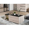 Table basse rectangulaire 2 portes et 1 niche