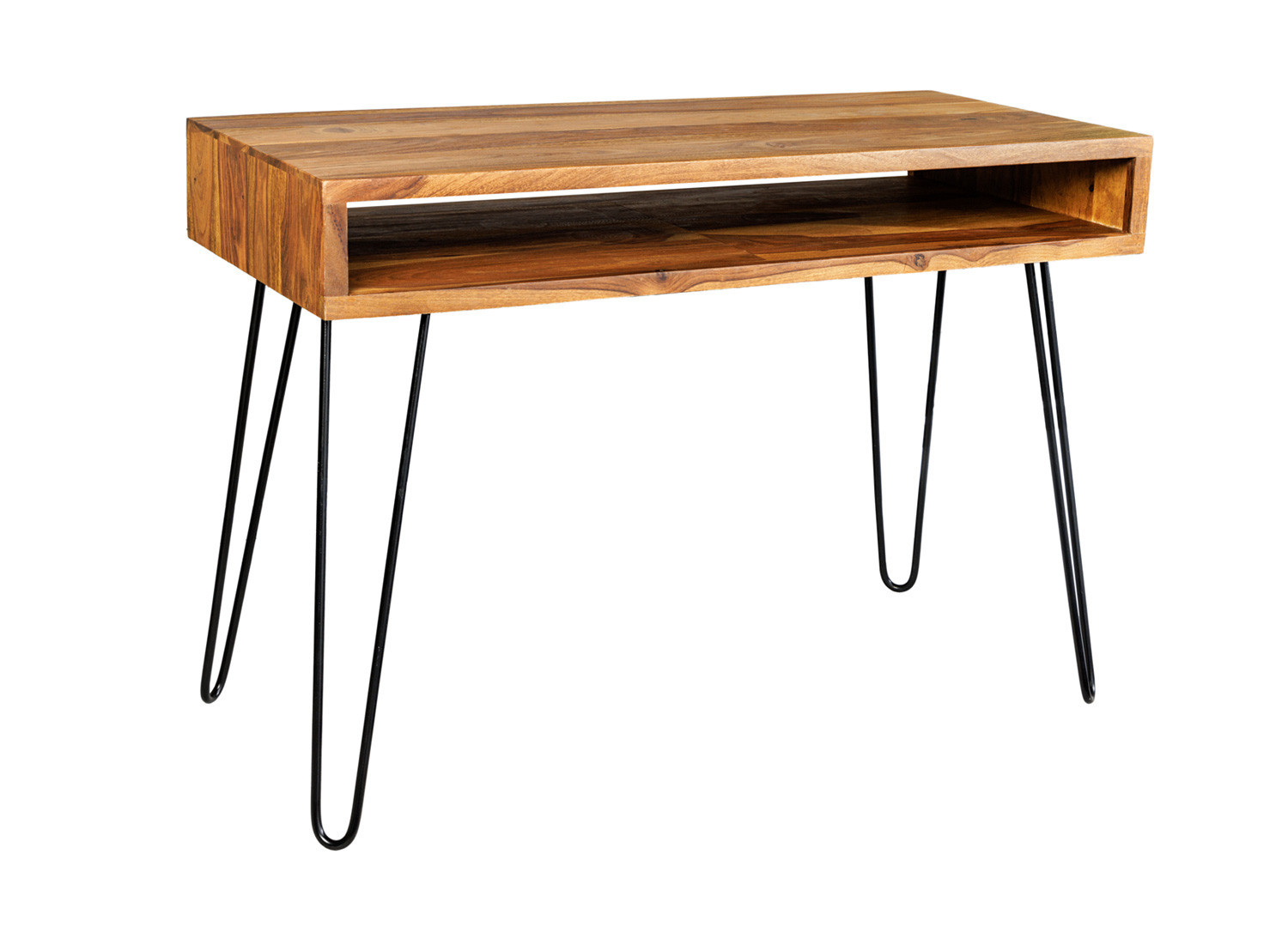 Bureau industriel pas cher 110 cm bois et métal