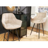 Lot de 2 chaises de bar pivotantes beige