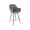 Lot de 2 tabouret de bar papillon velours gris