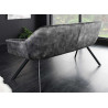 Banquette papillon 165 cm velours gris