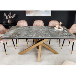 Table de salle à manger 180 cm extensible céramique gris