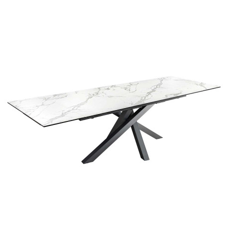 Table à manger 180 cm extensible 160 cm céramique blanc