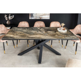 Table à manger 180 cm extensible 260 cm céramique taupe