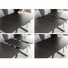 Table de salle à manger anthracite allonge centrale 160-200 cm