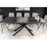 Table de salle à manger anthracite allonge centrale 160-200 cm