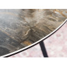 Table basse salon 70 cm forme galet céramique taupe