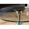 Table d'appoint ronde 45 cm gorille argenté et plateau en verre