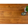 Table basse 110 cm bois d'acacia miel et pied en métal noir