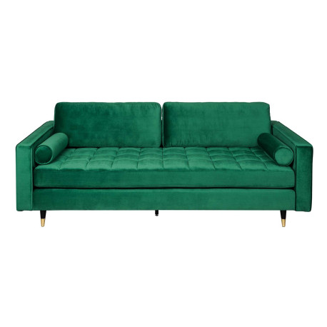Canapé velours vert émeraude 3 places 220 cm