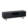 Meuble tv 160 cm chêne noir avec rangements