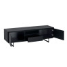 Meuble tv 160 cm chêne noir avec rangements