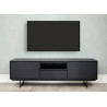 Meuble tv 160 cm chêne noir avec rangements