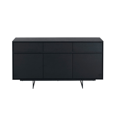 Buffet 3 portes et 3 tiroirs 155 cm chêne noir