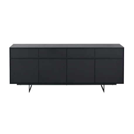 Buffet 4 portes et 4 tiroirs 205 cm chêne noir