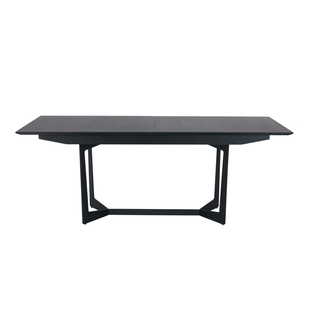 Table à manger extensible rallonges intégrées couleur chêne et noir -  Cbc-Meubles