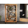 Étagère de rangement 190 cm bois massif et métal