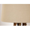 Lampadaire sur pied 150 cm teck et abat jour en tissu beige