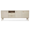 Buffet moderne 212 cm chêne blanchi 3 portes et 2 tiroirs