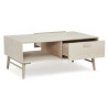 Table basse rectangulaire 2 tiroirs 120 cm chêne blanchi