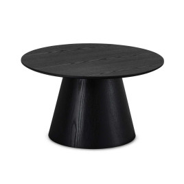Table basse ronde 80 cm chêne noir