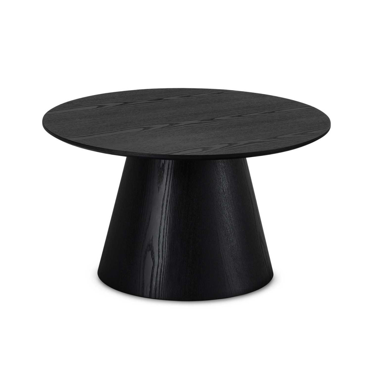 Table basse ronde 80 cm chêne noir