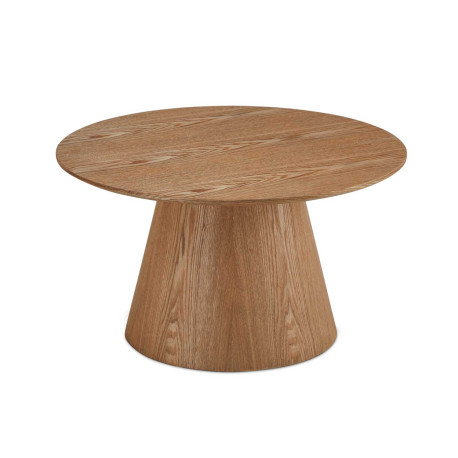 Table basse moderne ronde 80 cm chêne