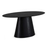 Table à manger ovale 160 cm chêne noir