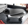 Table basse modulable céramique noir et gris béton