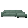 Canapé d'angle droite 3 places tissu vert