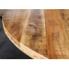 Table à manger ronde 145 cm bois de manguier et métal noir
