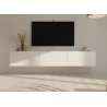 Meuble tv mural blanc 180 cm 3 portes