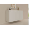 Buffet design suspendu blanc 160 cm 3 portes