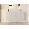 Buffet design suspendu blanc 160 cm 3 portes