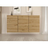 Buffet design suspendu chêne artisan 160 cm 3 portes