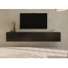 Meuble tv mural noir 180 cm 3 portes