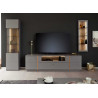 Meuble tv de salon 316 cm gris et chêne
