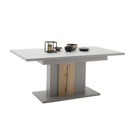 Table extensible 180-280 cm grise et chêne