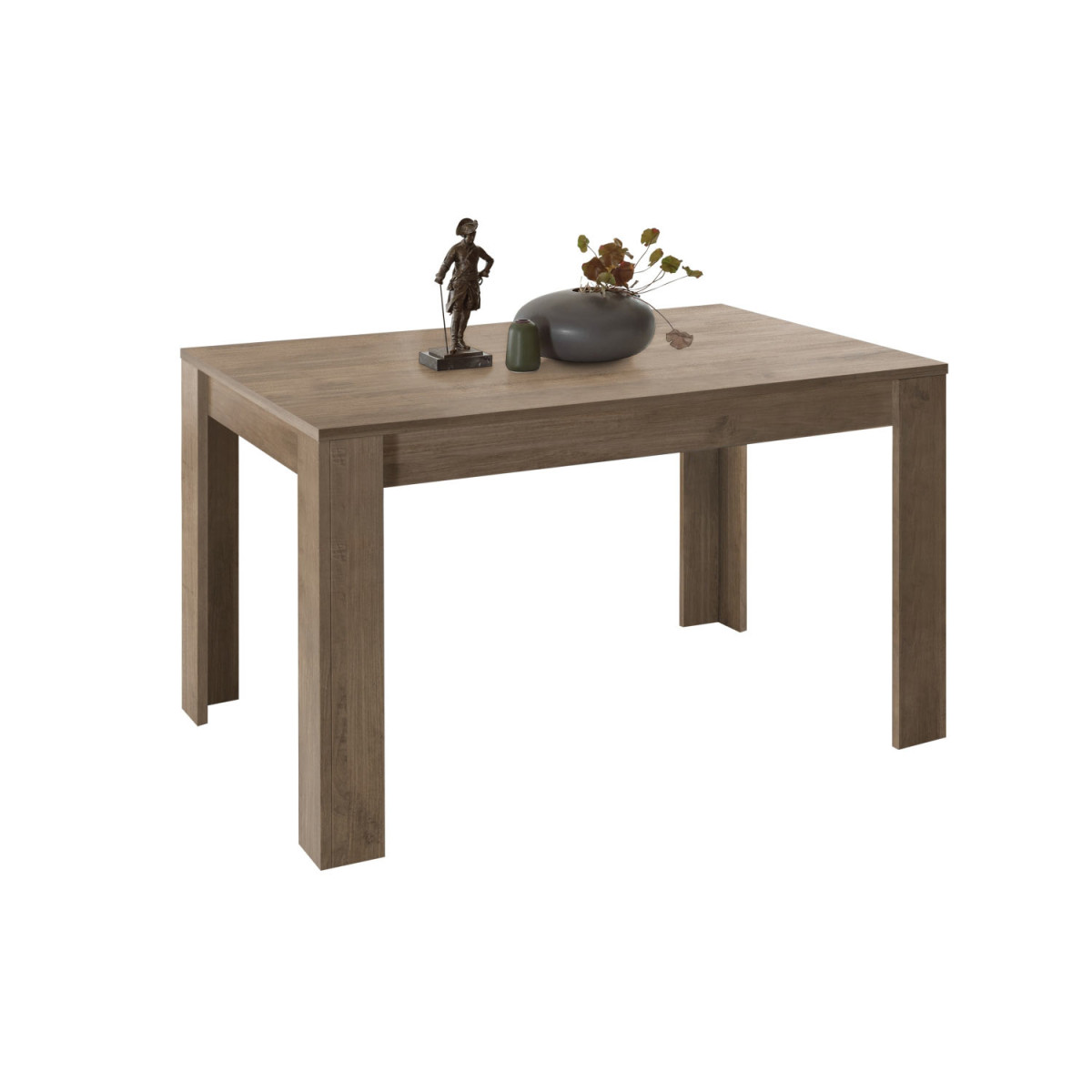 Table à manger extensible 1 allonge chêne 137-185 cm