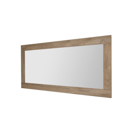 Grand miroir rectangulaire avec encadrement chêne