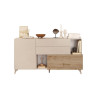 Buffet design 2 portes, 2 tiroirs et niches de rangement