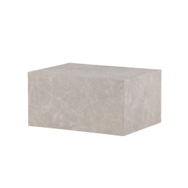 Table basse rectangulaire beige effet marbre 80 cm