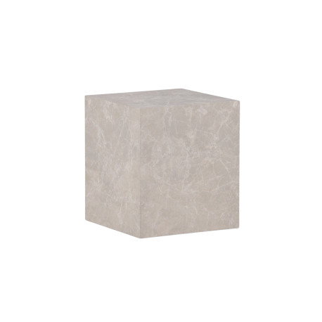 Bout de canapé carré beige effet marbre