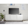 Meuble TV moderne 3 portes blanc laqué 181 cm