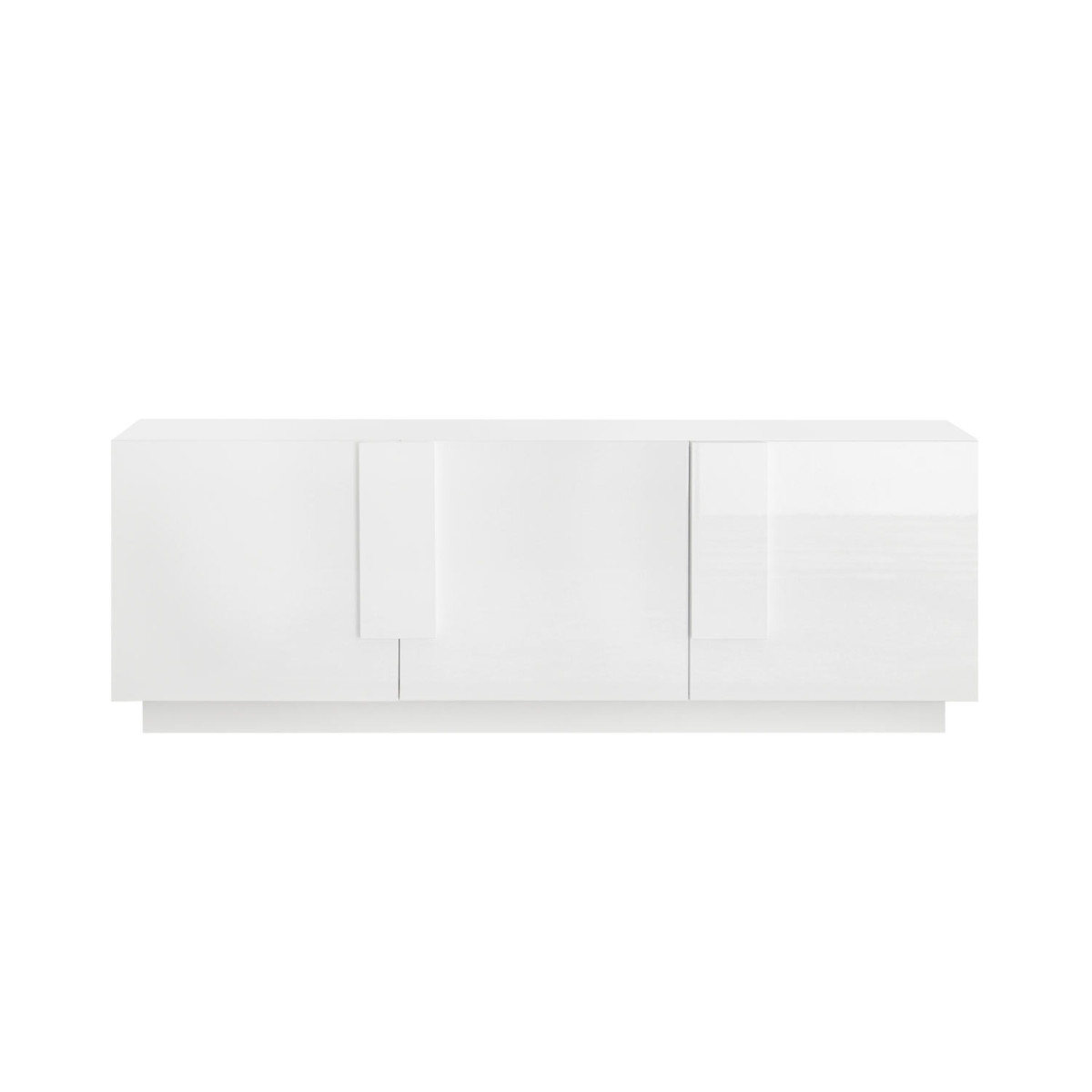 Meuble TV moderne 3 portes blanc laqué 181 cm