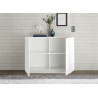 Meuble commode 2 portes laqué blanc 121 cm