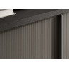 Long meuble TV 206 cm 2 portes sérigraphiées et 1 tiroir gris