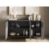 Buffet design gris 3 portes 156 cm