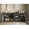 Buffet moderne gris 4 portes 206 cm