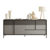 Long buffet gris 4 portes et 1 tiroir 206 cm